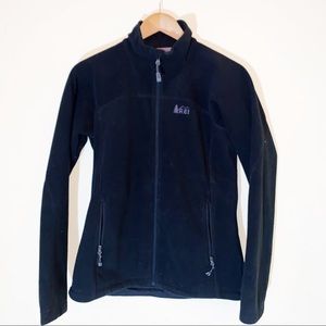 REI black fleece jacket size medium euc